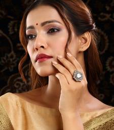 Gold plated kundan ring