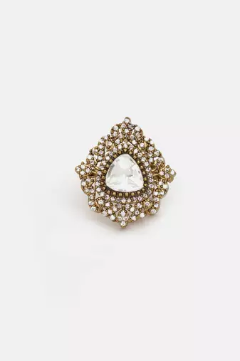 Gold plated kundan ring