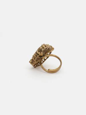 Gold plated kundan ring 5