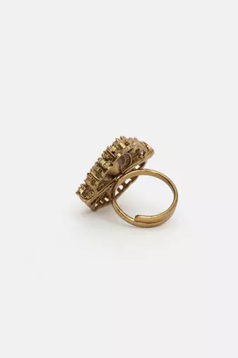 Gold plated kundan ring
