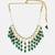 Gold plated kundan green stone necklace
