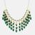 Gold plated kundan green stone necklace