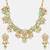 Gold plated kundan green stone Necklace Set