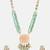 Gold plated kundan green stone Long Necklace Set