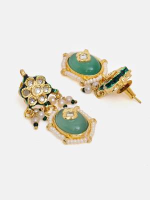 Gold plated kundan multicolor Stone Long Necklace Set 5