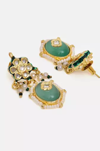 Gold plated kundan multicolor Stone Long Necklace Set