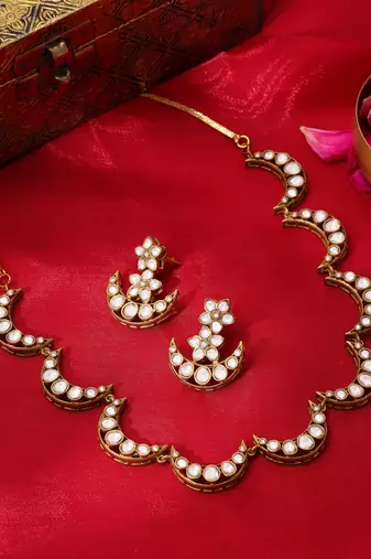 Gold plated kundan Necklace Set