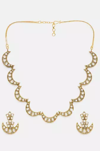 Gold plated kundan Necklace Set