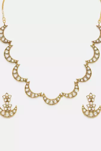 Gold plated kundan Necklace Set