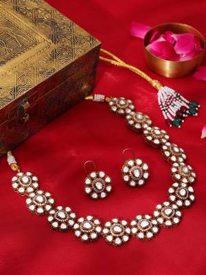 Gold plated kundan Choker Necklace set 2