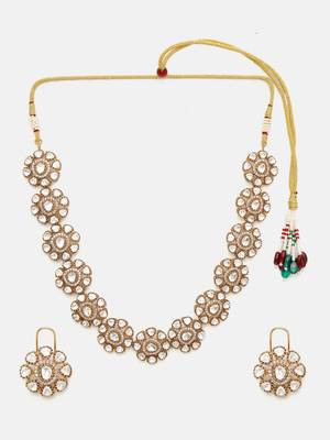 Gold plated kundan Choker Necklace set 3