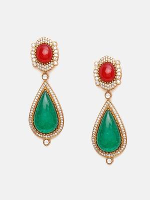 Gold plated kundan multicolor Stone Necklace Set 5