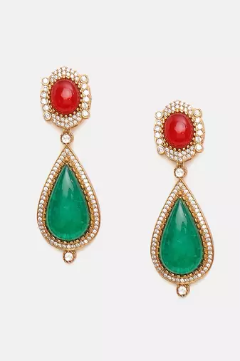Gold plated kundan multicolor Stone Necklace Set
