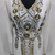 White & Gold Hand Embroidered Designer Stitched Kaftan Moroccan Style Georgette Gown with Crystal Detailing