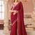 Maroon georgette sequince & cut work border heavy designer blouse party wear saree