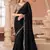 Black georgette sequince & cut work border heavy designer blouse party wear saree