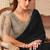Black georgette sequince & cut work border heavy designer blouse party wear saree