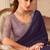 Dark purple georgette sequince & cut work border heavy designer blouse party wear saree