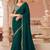 Dark green georgette sequince & cut work border heavy designer blouse party wear saree