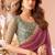 Onion pink georgette resham & cut work border heavy designer blouse party wear saree