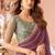 Plum georgette resham & cut work border heavy designer blouse party wear saree