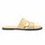 Beige solid leather flats