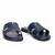 Navy blue solid leather flats