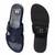Navy blue solid leather flats