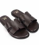 Brown solid leather flats