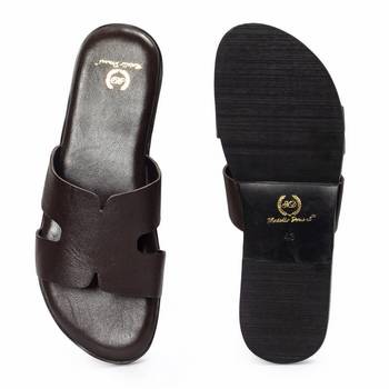 Brown solid leather flats 4
