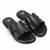 Black solid leather flats