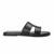 Black solid leather flats