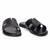 Black solid leather flats