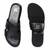 Black solid leather flats