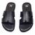 Black solid leather flats
