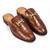 Brown solid leather mules