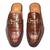 Brown solid leather mules