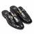 Black solid leather mules