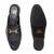 Black solid leather mules