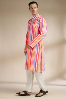Multicolor woven cotton kurta set 2
