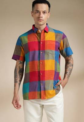 Multicolor woven cotton kurta set 1