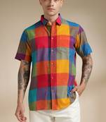 Multicolor woven cotton kurta set