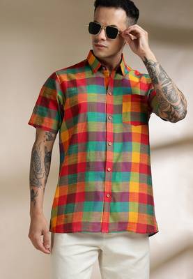 Multicolor woven cotton shirt 3