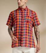 Multicolor woven cotton shirt