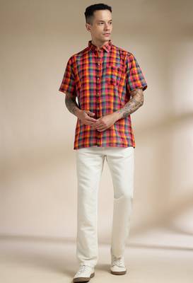 Multicolor woven cotton shirt 2