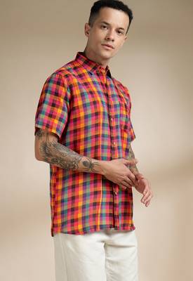 Multicolor woven cotton shirt 3