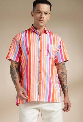 Multicolor woven cotton shirt 1