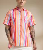 Multicolor woven cotton shirt