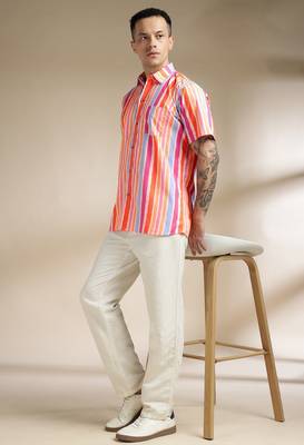 Multicolor woven cotton shirt 2