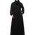 embroidered sleeve  with elastic  a line matt nida abaya with hjab